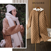 清仓 你是我 荣耀迪丽热巴乔晶晶同款 菱形长款 羽绒服女白鸭绒