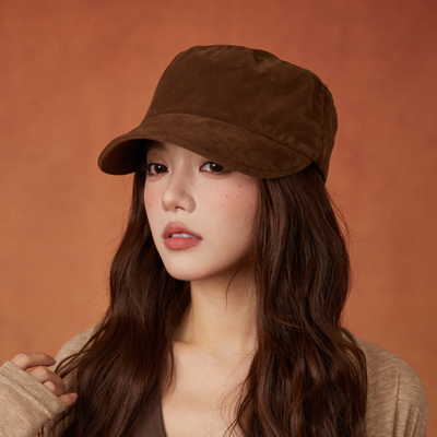 林小橘复古纯色宽帽檐平顶马术帽