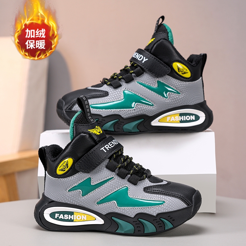ABC IM儿童棉鞋加绒运动鞋男童鞋跑步鞋小学生6到12岁男孩休闲鞋
