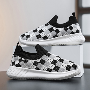 ABC IM男童鞋儿童运动鞋网面透气一脚蹬6到12岁休闲鞋女童鞋网鞋