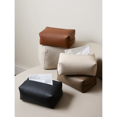 创意简约皮革纸巾盒客厅高档轻奢家用高级感装饰抽纸盒车载纸巾盒