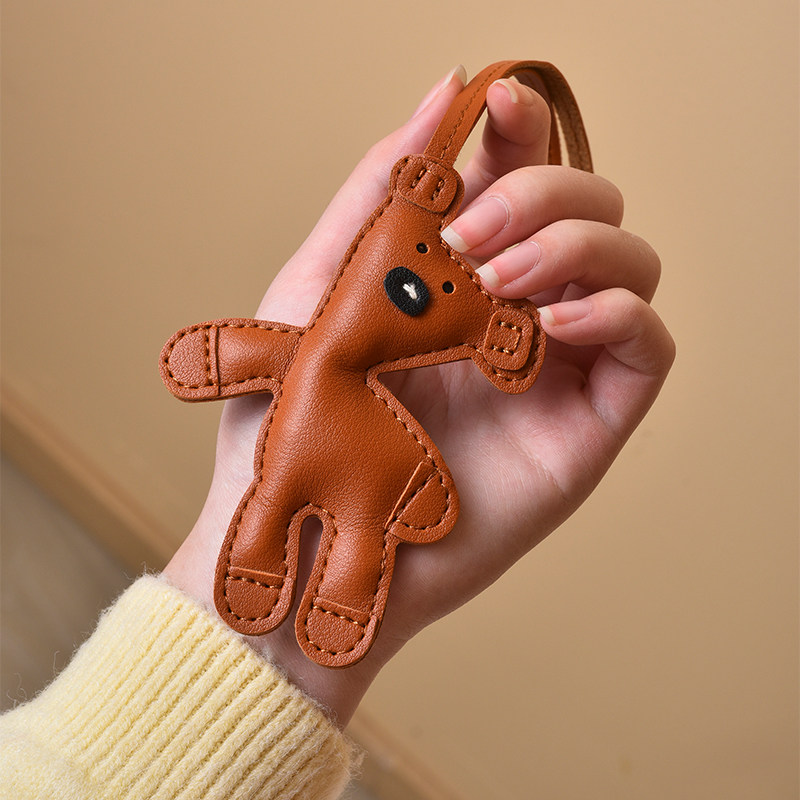 包袋配件憨豆小熊公仔包包挂件miu系小众情侣钥匙扣皮质撞色配饰,箱包皮具/热销女包/男包,包袋配件,淘宝优惠券,粉丝福利购,淘宝优惠卷