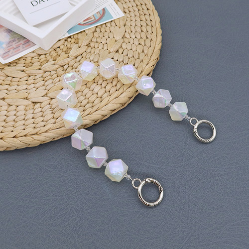 渐变色亚克力马贝珠手提包链条