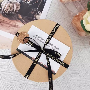 定制烫金字母织带烫金彩带烘培鲜花丝带绸带缎带礼盒丝带定制logo