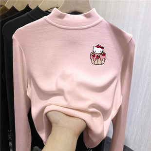 女童打底衫洋气时髦半高领德绒儿童上衣秋冬保暖内搭外穿女孩衣服