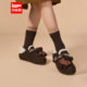 小众设计感加绒百搭平底休闲鞋 IEF 韩版 时尚 爱依服2025冬季 新款