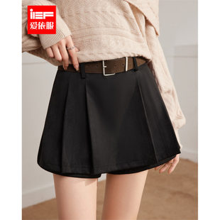 IEF/爱依服2025冬季新款酷辣磨砂皮裤裙美拉德时尚高街休闲短裤子