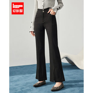 新款 子2025秋季 韩版 通勤气质修身 IEF 百搭显瘦喇叭裤 爱依服裤