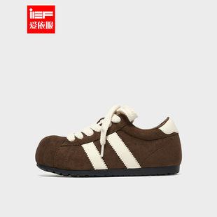 IEF/爱依服2025冬季新款韩版时尚小众设计感加绒低帮平底休闲鞋