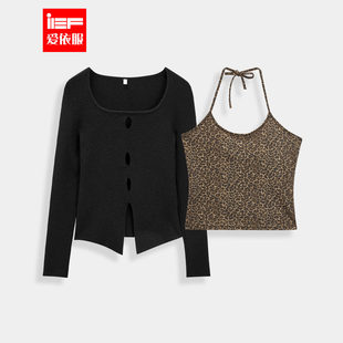 甜酷个性 美式 辣妹气质设计感两件套上衣 爱依服2025秋冬新款 IEF