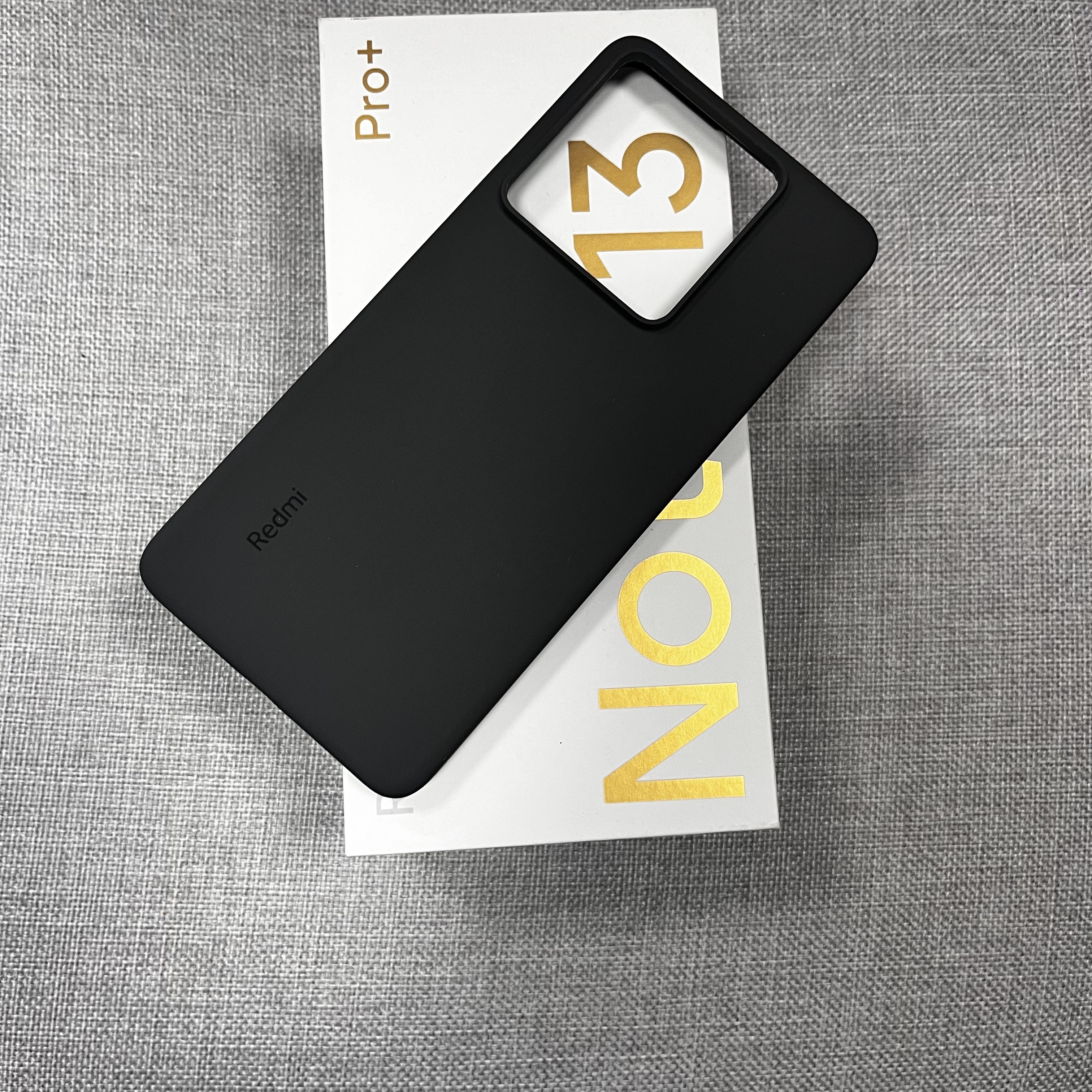 适用于红米note13拆机官网原装自带手机壳note13pro黑灰色note13pro+简约保护软壳耐脏