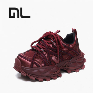 厚底轻便防滑老爹鞋女2026新款春款女款鞋子女爆款软底不累脚百搭