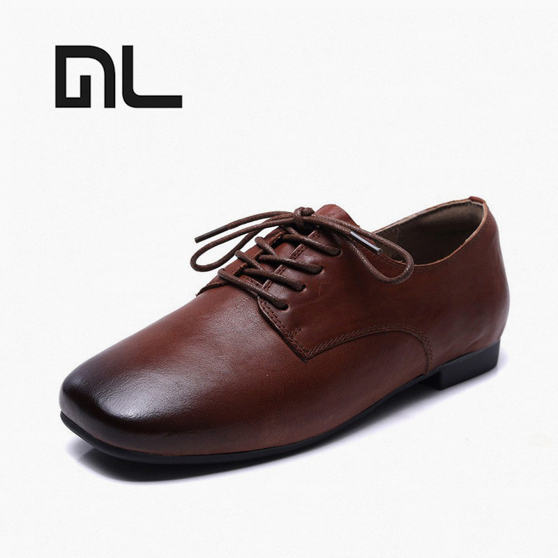 小皮鞋女2026年新款单鞋头层牛皮方头平底系带小香风通勤鞋百搭鞋,女鞋,时尚休闲鞋,淘宝优惠券,粉丝福利购,淘宝优惠卷