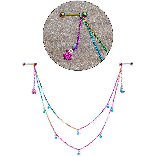 川月穿刺欧美夜店流苏链条乳环链乳头情趣乳链乳钉人体穿孔饰品