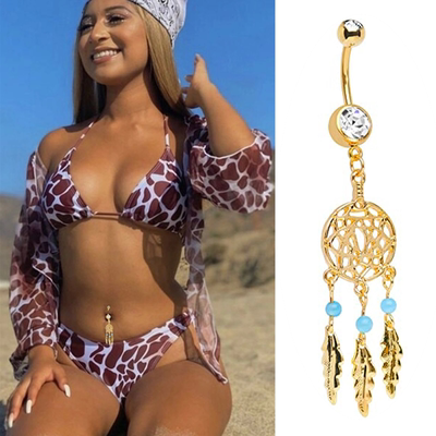 川月欧美钛钢男女肚脐环