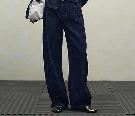 Z-7   深蓝色高级色弯刀牛仔裤