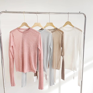 Z-18 薄款长袖半通透针织四色打底衫