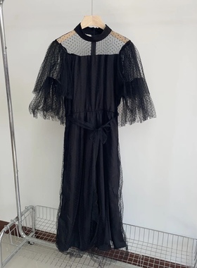 Z-27 黑色网纱显瘦收腰休闲连体裤