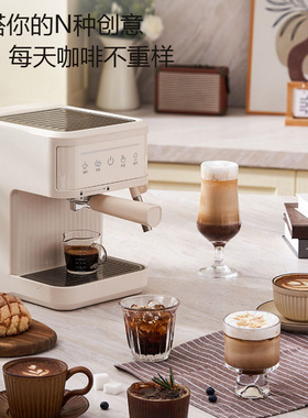 多功能意式咖啡机家用全自动小型奶泡拉花蒸汽15bar欧美英规现货