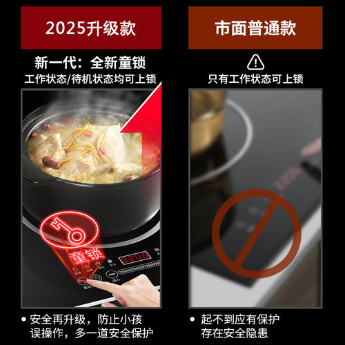 3500w双灶电磁炉家庭用新款嵌入式凹面电陶炉跨境美规110v厂