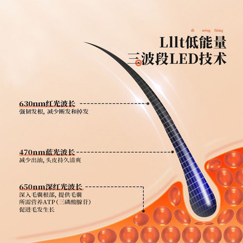 跨境红外线电激光生发帽控油防脱育护发养发增发仪蓝光理疗护头皮