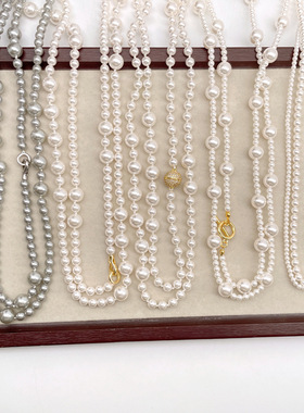 国产珍珠新款韩版项链叠戴轻奢高级感锁骨链百搭简约春夏项链