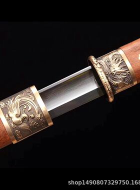 龙泉龙凤环首唐横刀百炼花纹钢宝剑一体锻打刀剑唐剑收藏未开刃