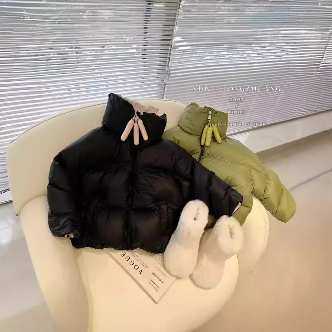 纯色加厚休闲卡通圆领冬季拉链衫
