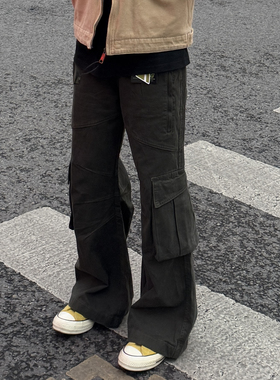SSLstudio美式多口袋机能工装裤子男高街百搭宽松痞帅休闲裤男
