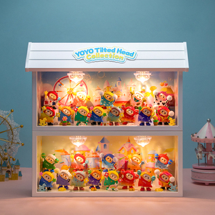 适用MINISO名创优品右右酱萌趣歪头系列手办盲盒场景展示盒摆件