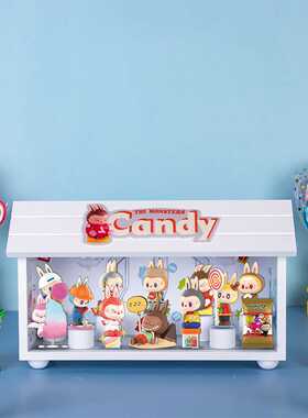泡泡玛特labubuTHE MONSTERS复古甜蜜系列盲盒手办收纳展示场景盒