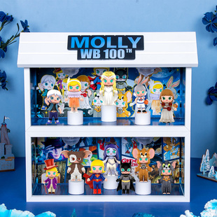 POPMART泡泡玛特茉莉MOLLY x 华纳100系列周年手办盲盒场景展示盒