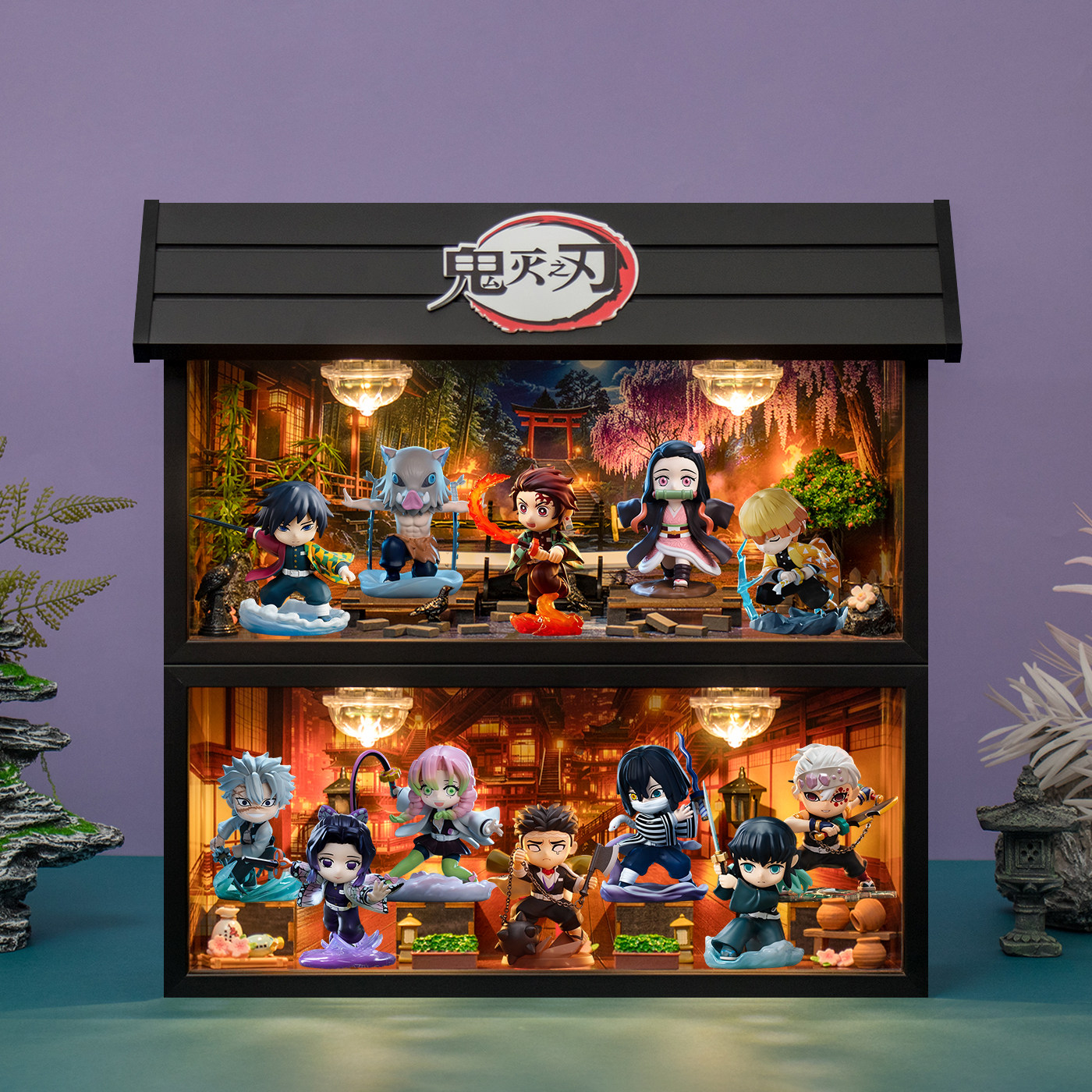 鬼灭之刃战斗系列手办盲盒展示盒图片