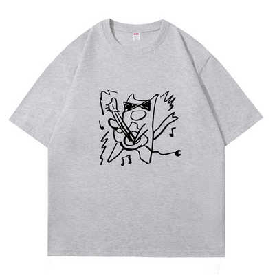 solo吉他插画铲屎官ROCK短袖T恤