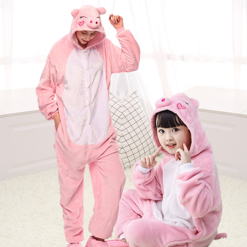 女童可爱粉猪动物服装元旦幼儿园三只小猪演出服亲子装运动会睡衣