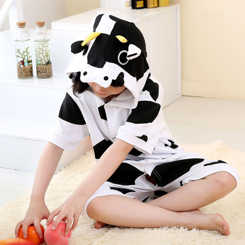 六一幼儿园演出服动物亲子装奶牛衣服儿童连体衣睡衣派对服装小牛