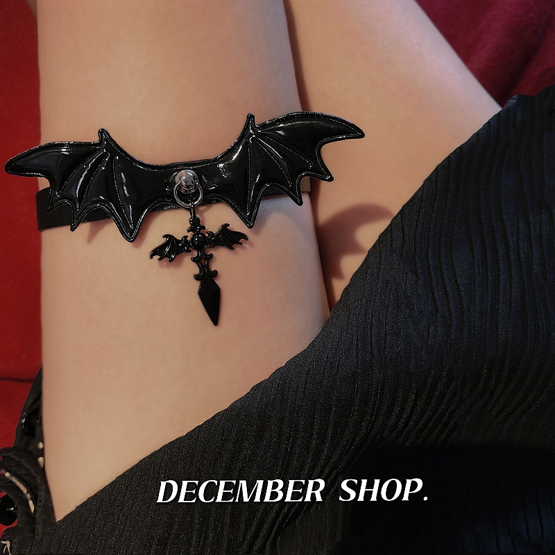 包邮哥特恶魔翅膀万圣节十字架吊坠腿带腿环甜酷亚文化y2k大腿环