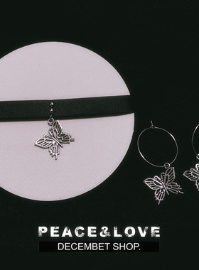 欧美朋克冷淡网红暗黑pu皮质黑色choker铆钉蝴蝶锁骨链女项圈脖圈