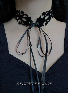 新款复古黑色丝绒项链纹身绑带短款法式项链女锁骨链choker项圈