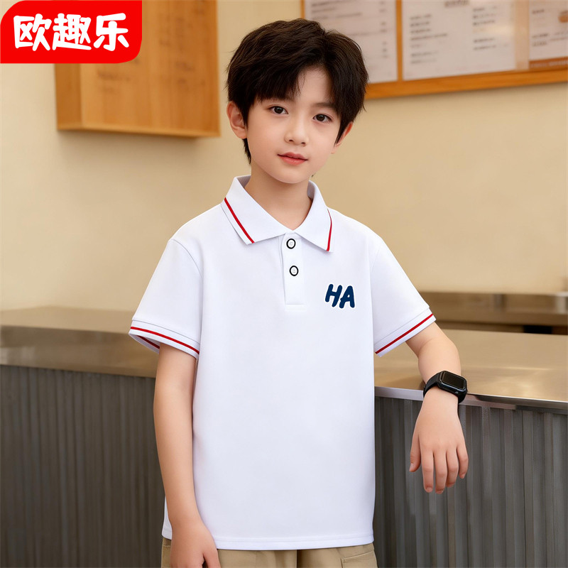 纯棉男童夏季polo衫短袖2026新款宝宝帅气翻领t恤中大童上衣印花