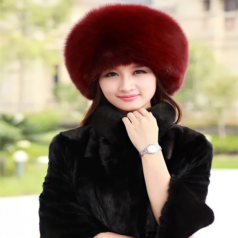 仿狐狸毛帽子冬季韩版潮护耳仿皮东北蒙古帽民族风皮草帽子女冬天