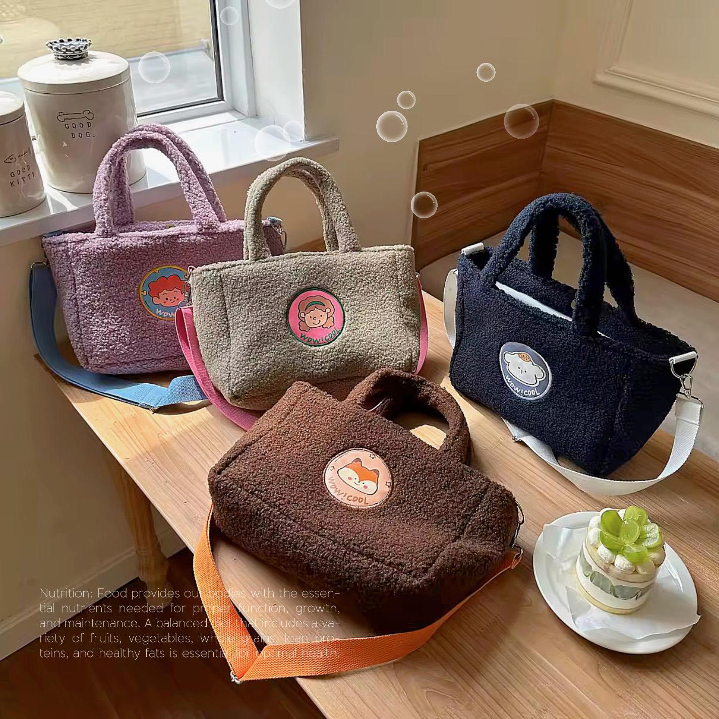 2024新款可爱小狗毛绒托特包