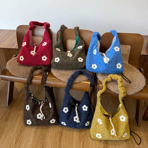 冬季新款包包抽绳可调节可单肩可斜挎大容量日系风托特包女