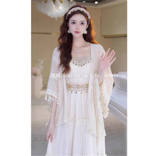 包邮 两件套 海边度假波西米亚风吊带连衣裙开衫 2026新款