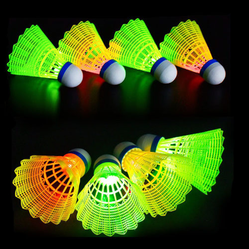 夜光带灯羽毛球室内户外防风娱乐训练尼龙球LED荧光灯发光羽毛球