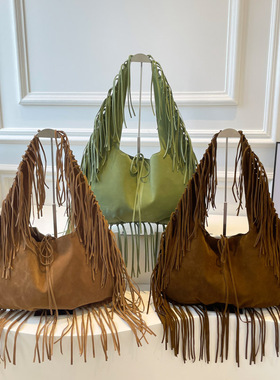 handbag小众设计流苏腋下包休闲百搭单肩包时尚通勤手提托特包