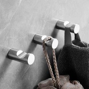 德国SEVENR简约浴室毛巾挂钩免打孔酒店挂衣钩卫生间黑色304