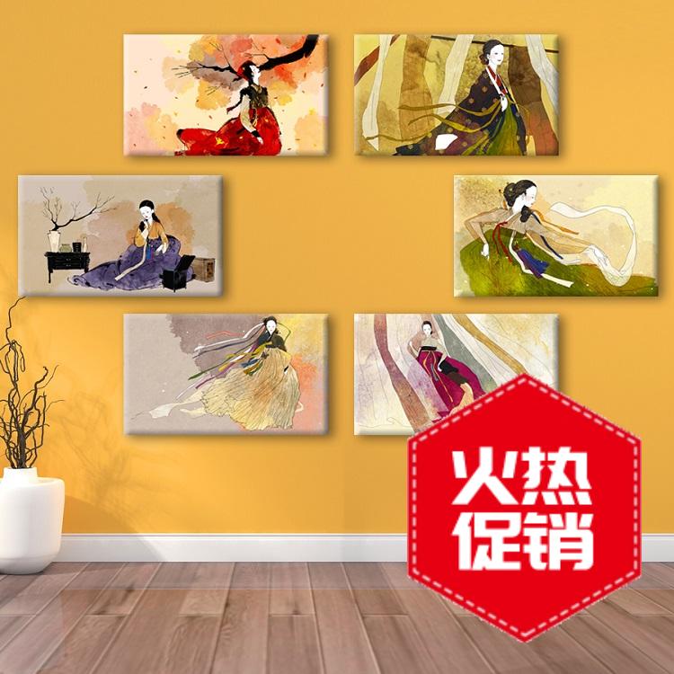 韩国朝鲜人物壁画挂画韩式料理店装饰画韩国餐厅墙画烧烤店墙壁画