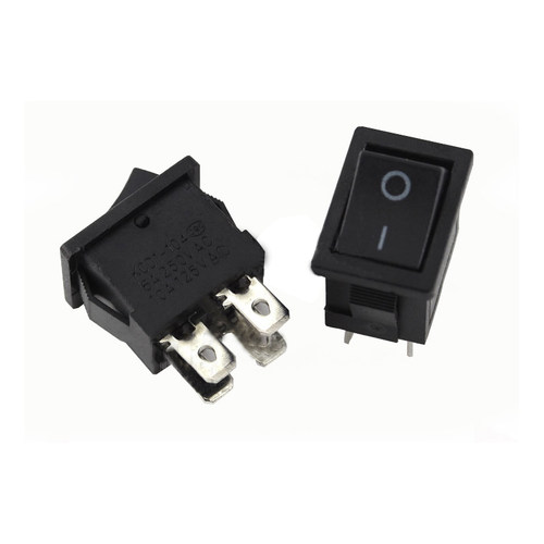 船形开关 15*21MM 四脚 两档 黑色 6A 250V/10A 125V