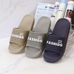 越南橡胶拖鞋男士夏季简约浴室洗澡防滑软底一字情侣款网面女凉拖